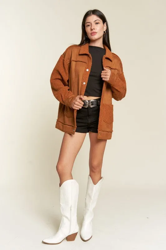 Faux Fur Suede Jacket
