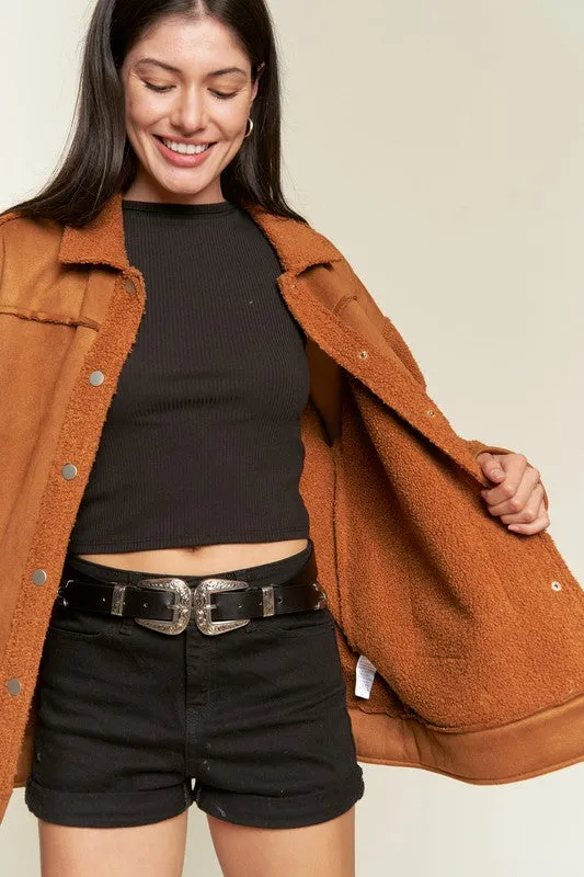 Faux Fur Suede Jacket