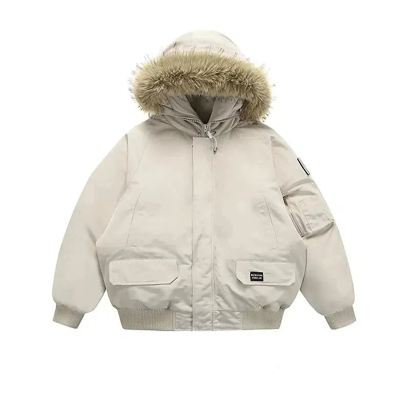 Faux Fur Trim Insulated Hooded Jacket