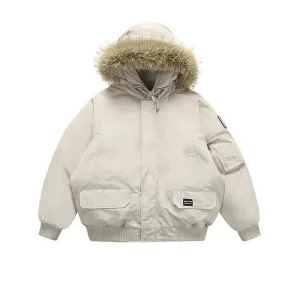 Faux Fur Trim Insulated Hooded Jacket