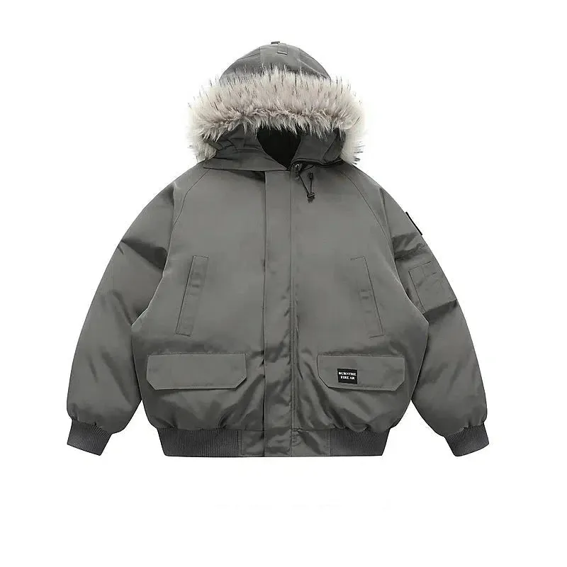 Faux Fur Trim Insulated Hooded Jacket