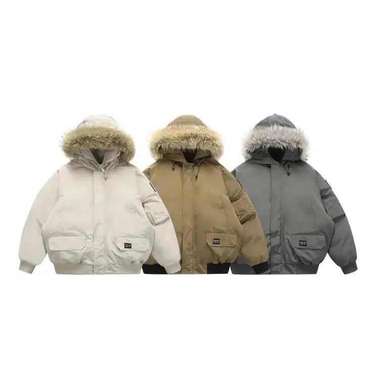 Faux Fur Trim Insulated Hooded Jacket