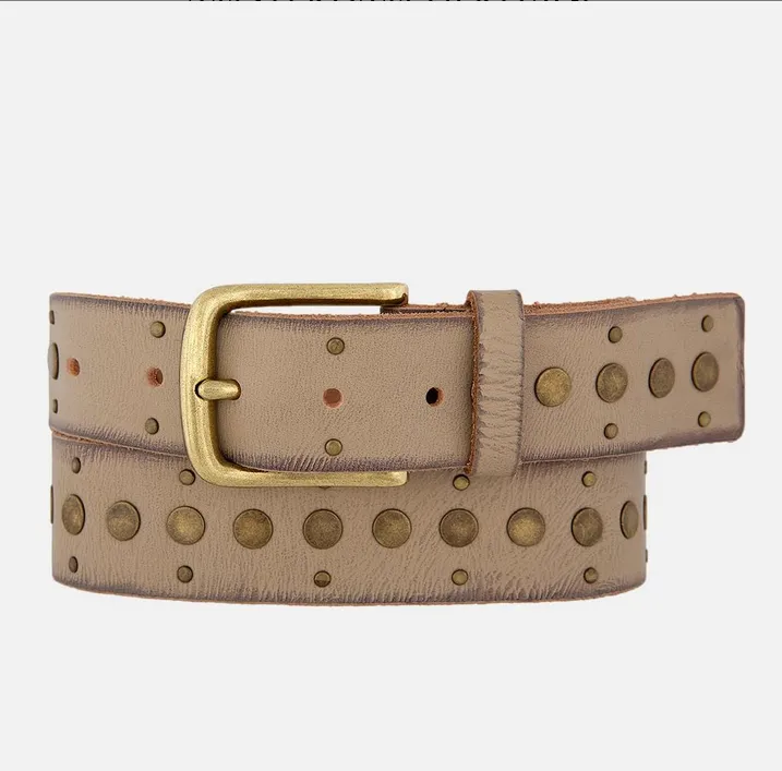 Faye l Studded Vintage Leather Belt