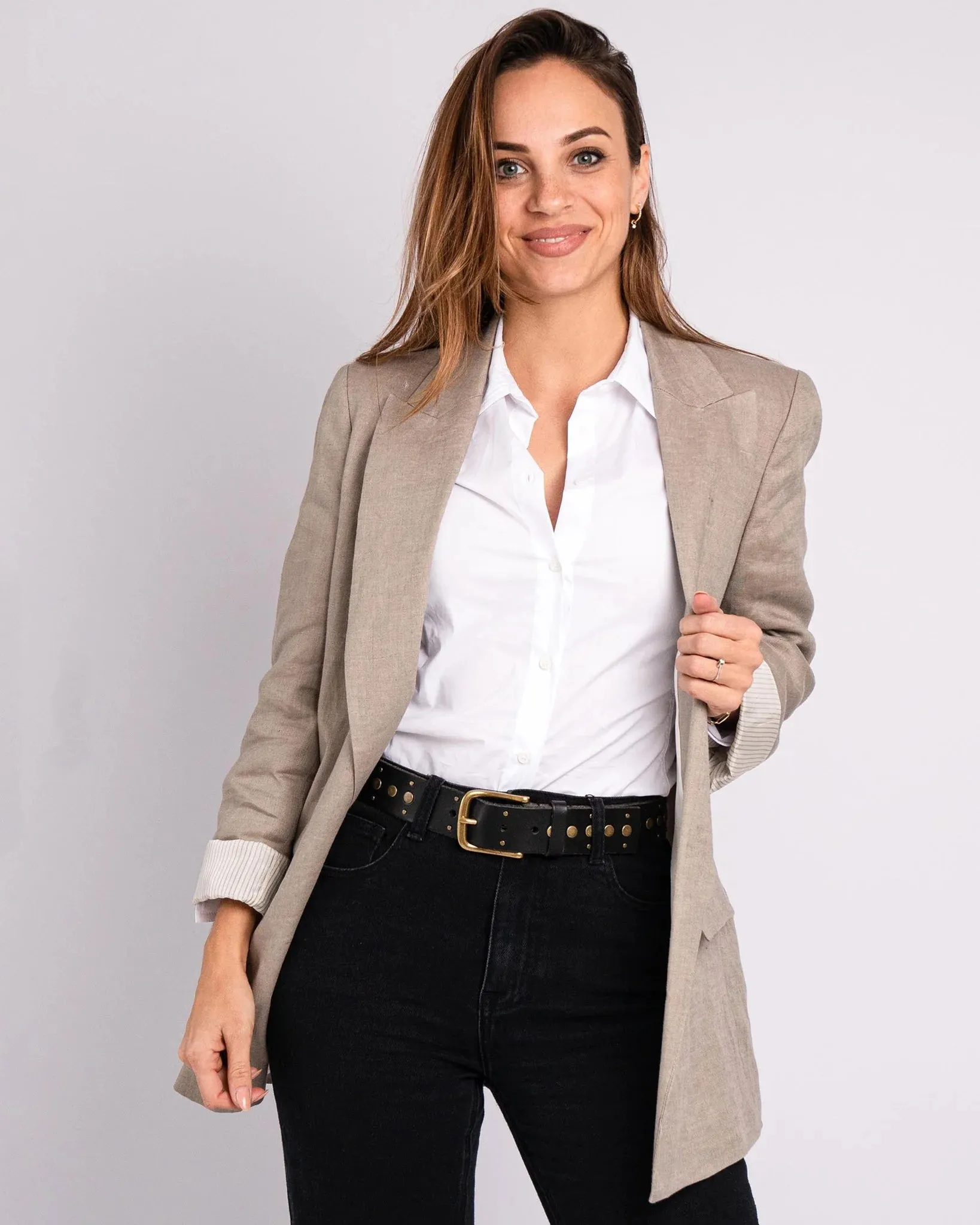 Faye l Studded Vintage Leather Belt