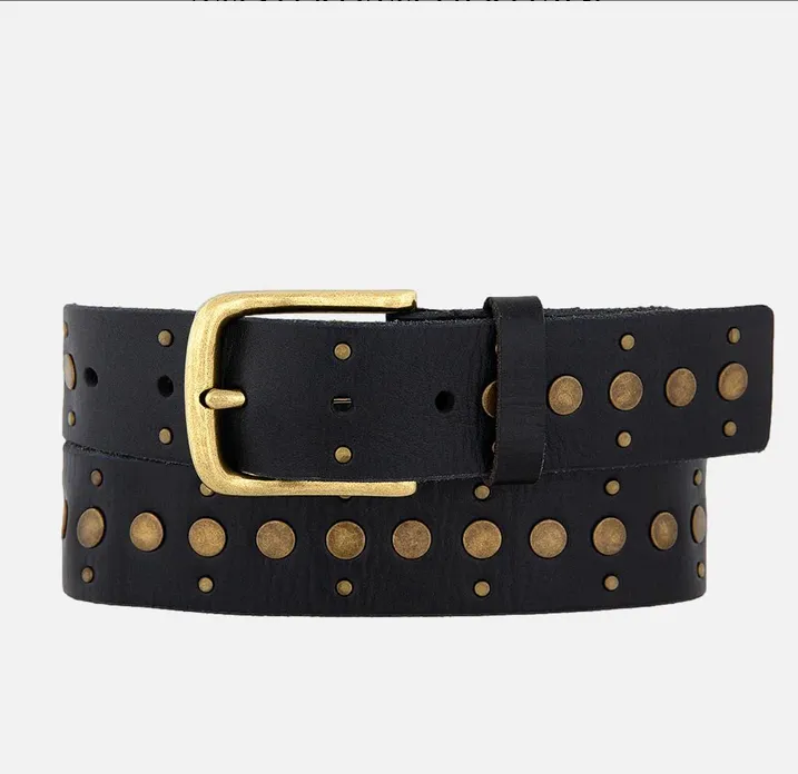 Faye l Studded Vintage Leather Belt