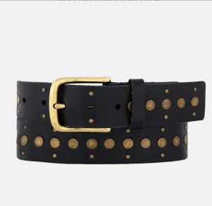 Faye l Studded Vintage Leather Belt
