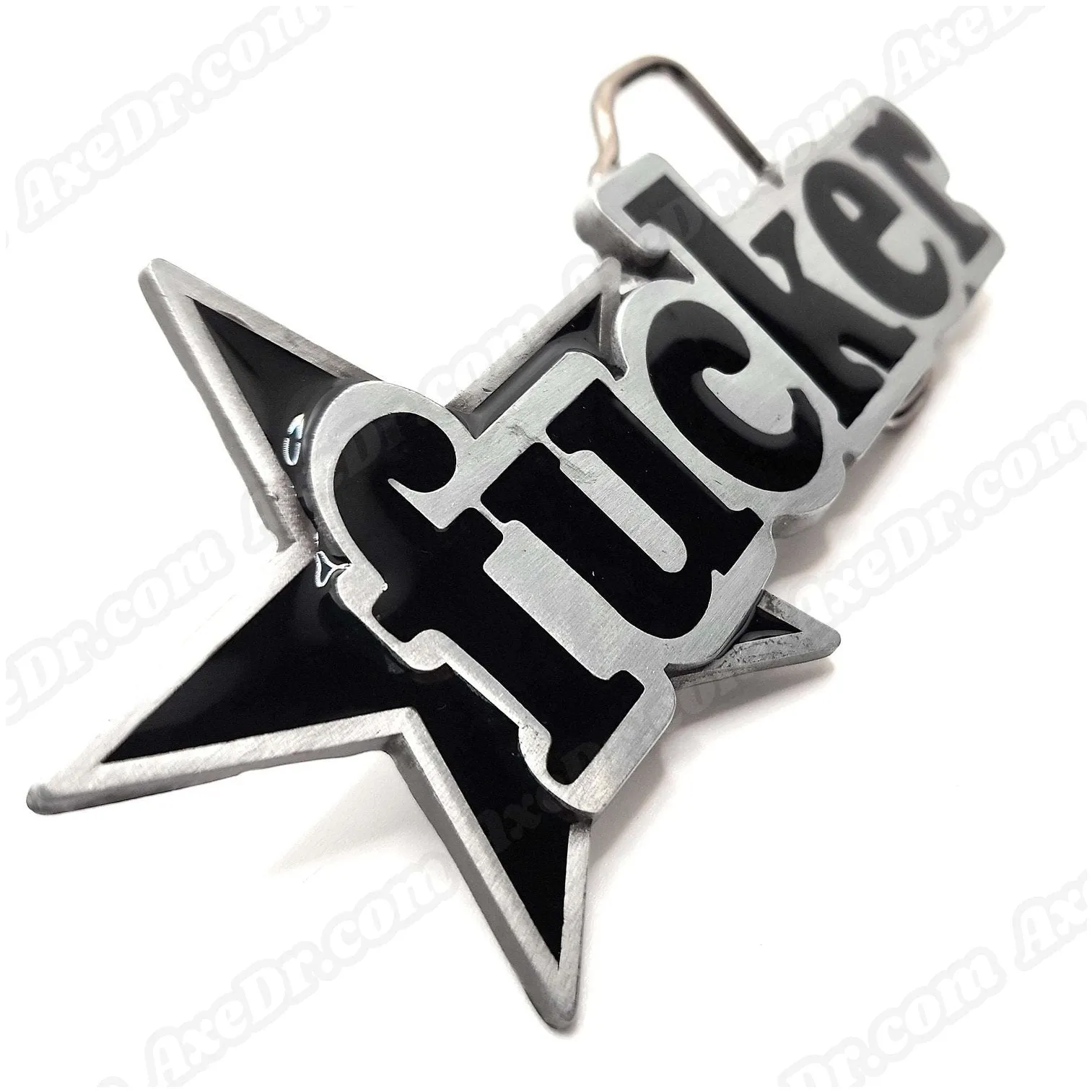 FCKER Nuatical Star Belt Buckle and Black Pyramid Studded Leather Belt