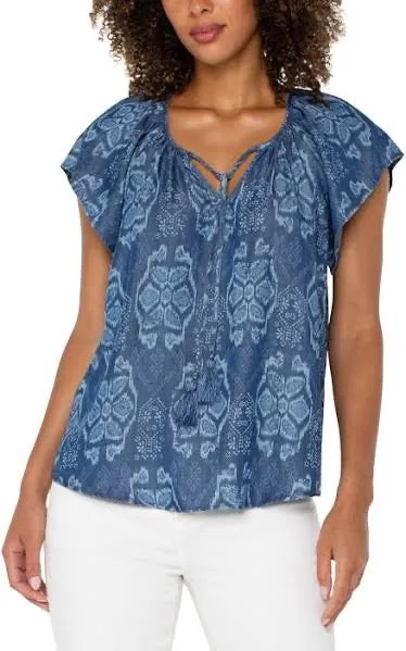 Flutter Sleeve Top with Tie