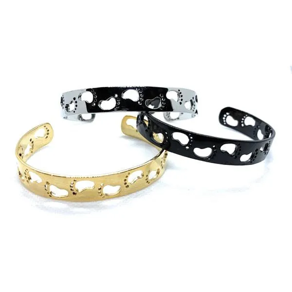 Footstep Bangle Bracelet (3 Color Options) (#bjb002)