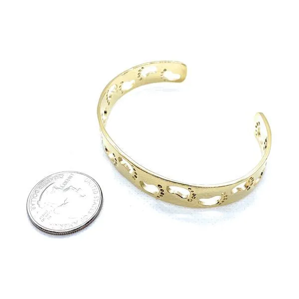 Footstep Bangle Bracelet (3 Color Options) (#bjb002)