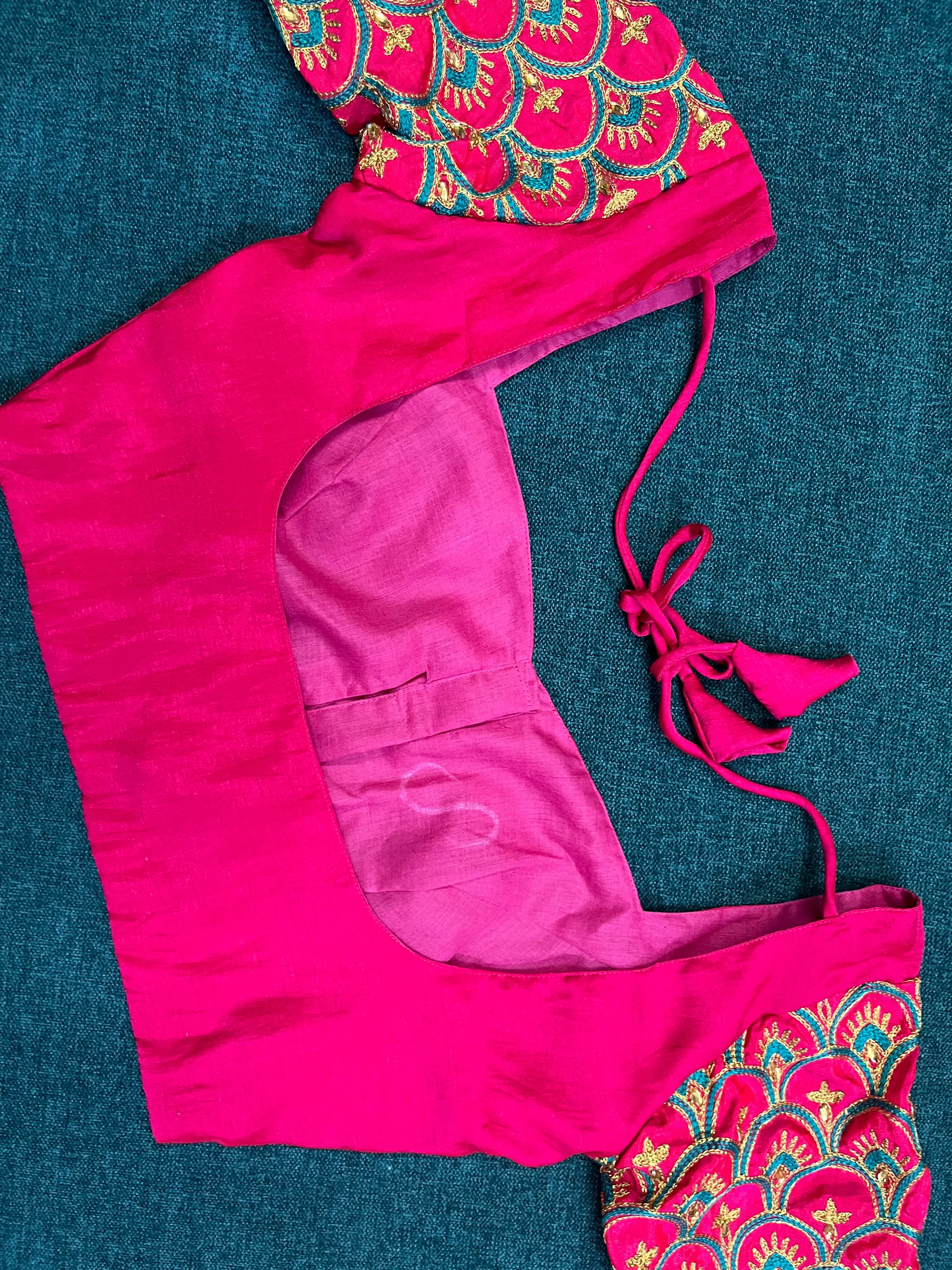 FUCHSIA PINK EMBROIDERY BLOUSE