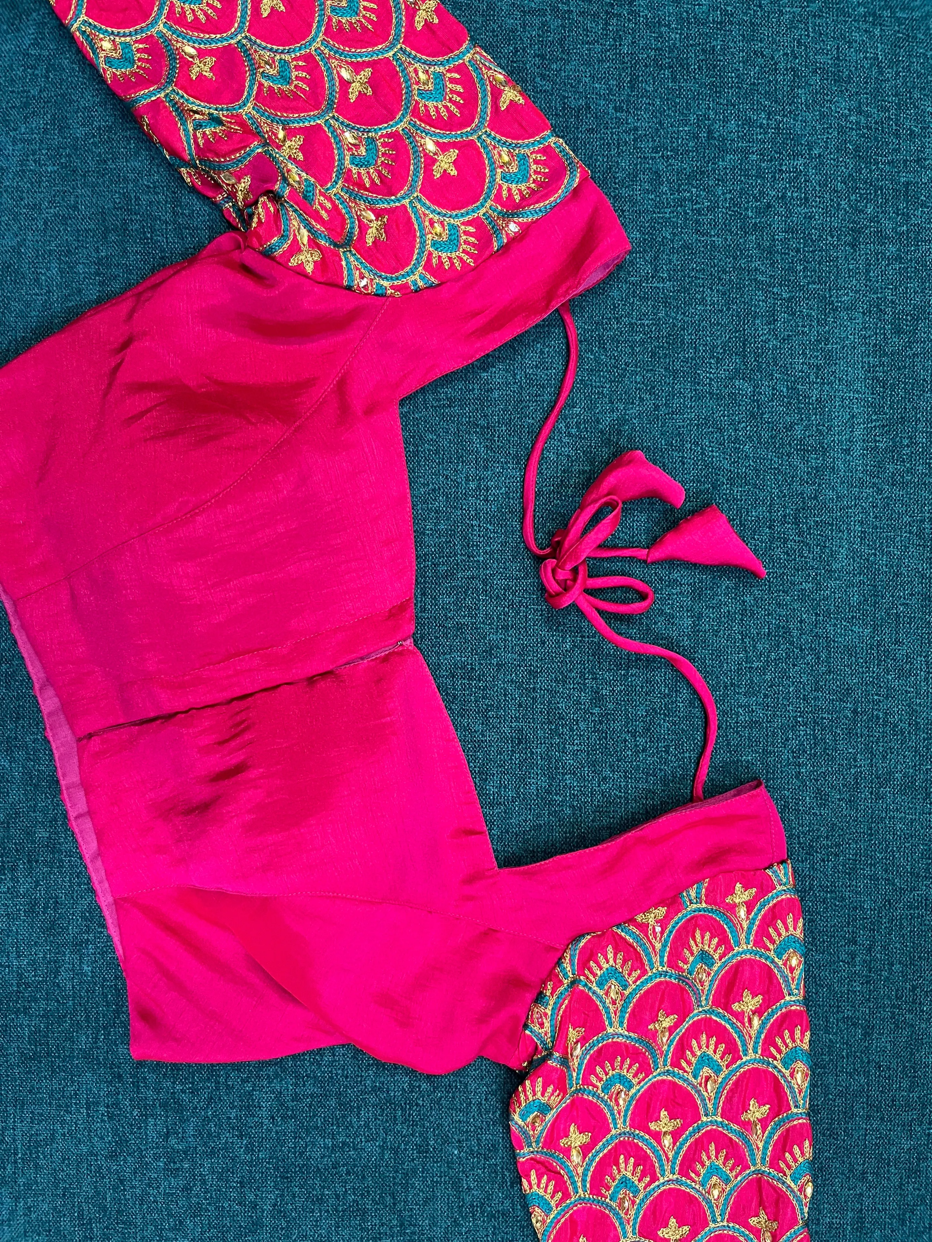 FUCHSIA PINK EMBROIDERY BLOUSE