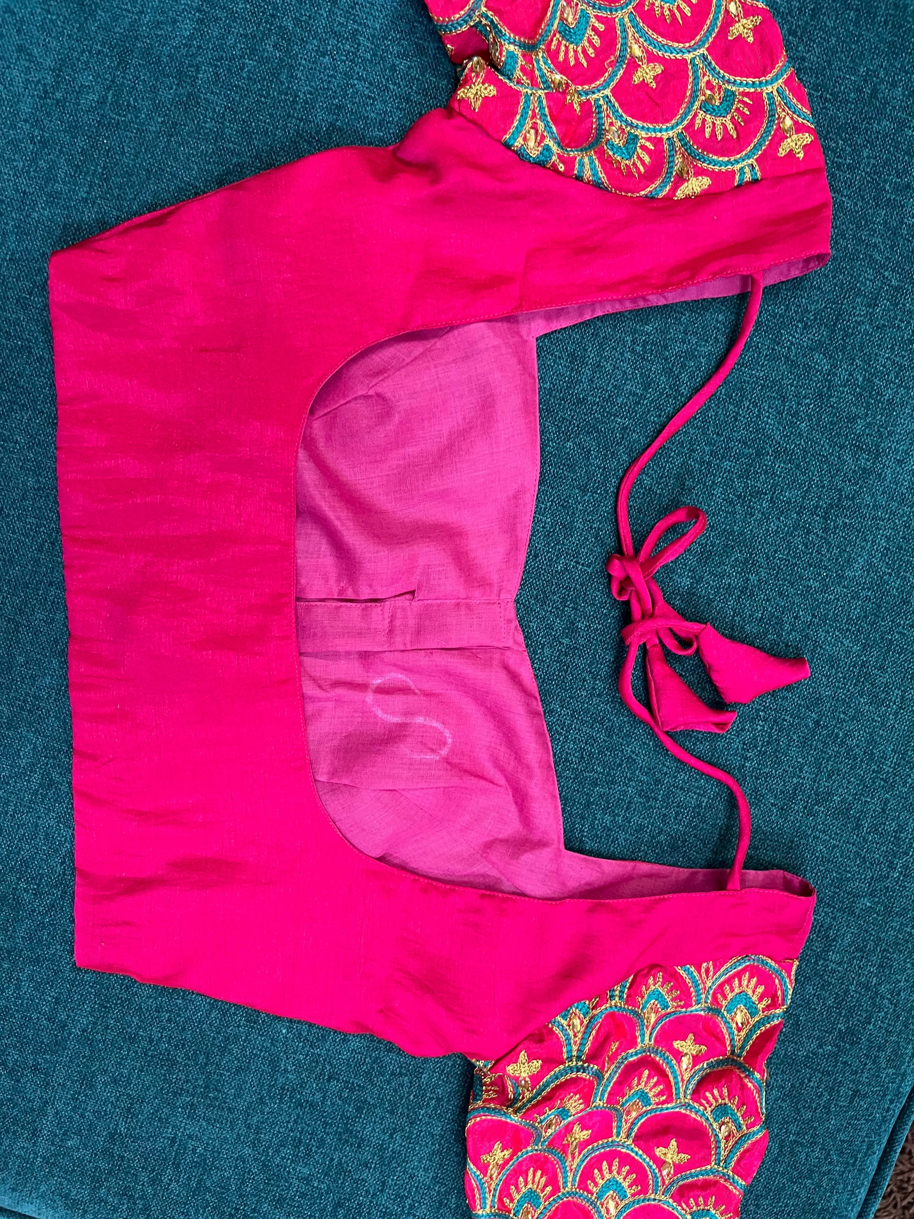 FUCHSIA PINK EMBROIDERY BLOUSE