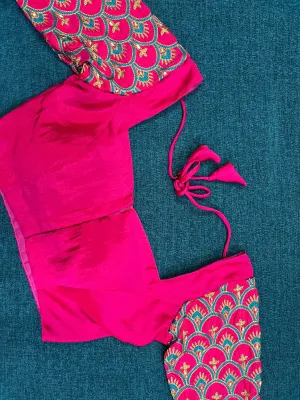 FUCHSIA PINK EMBROIDERY BLOUSE