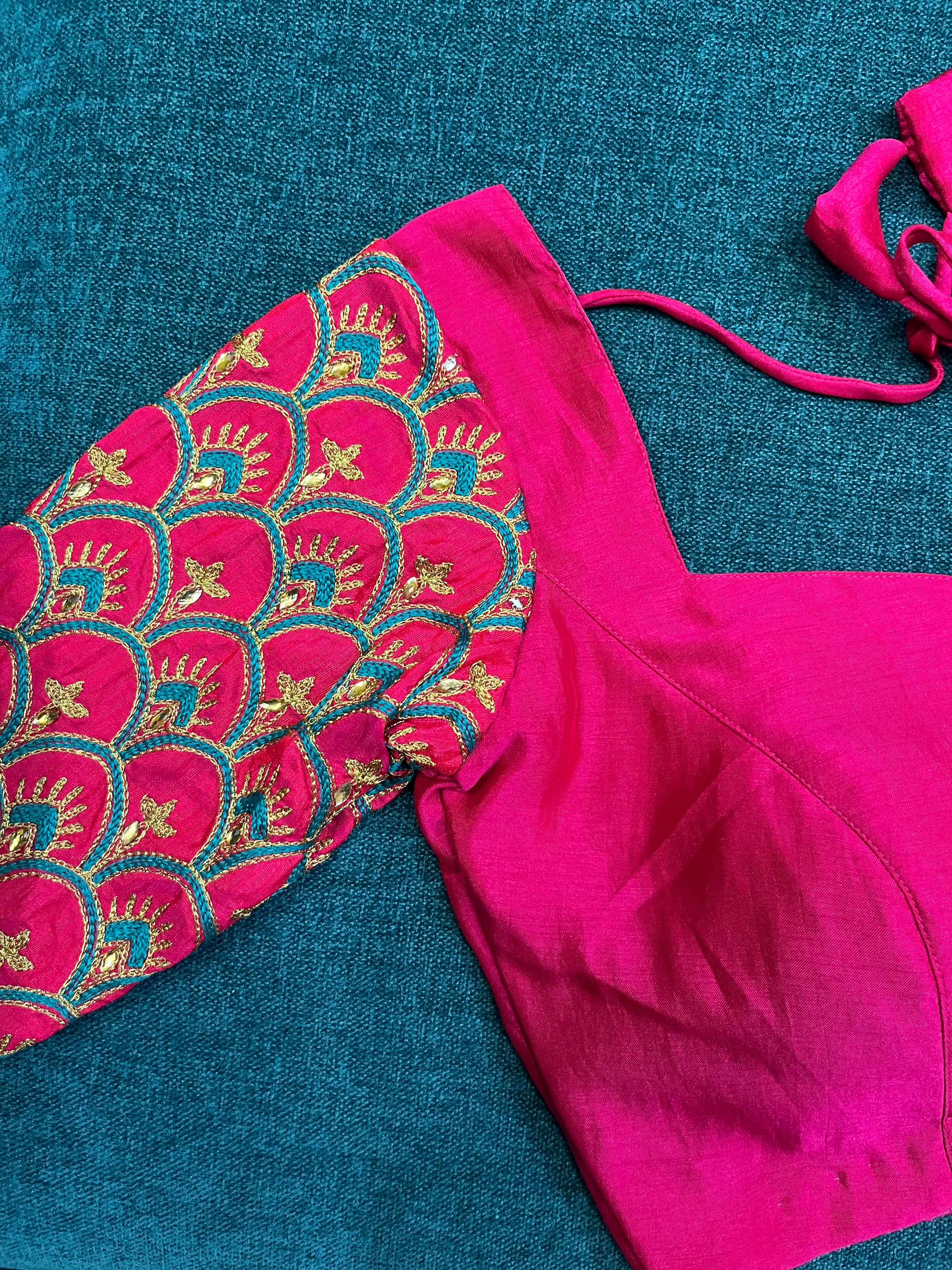 FUCHSIA PINK EMBROIDERY BLOUSE