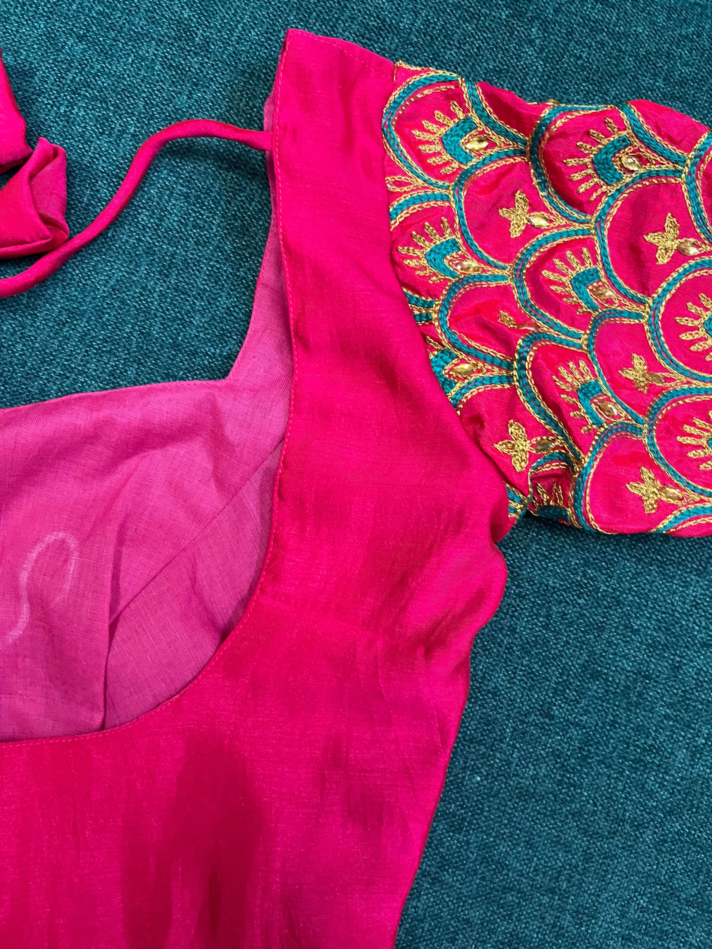 FUCHSIA PINK EMBROIDERY BLOUSE