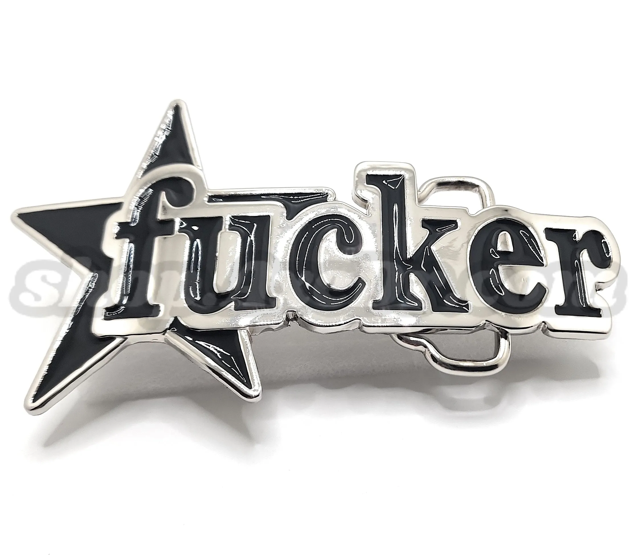 FUCKER Nautical Star Belt Buckle Polished Chrome