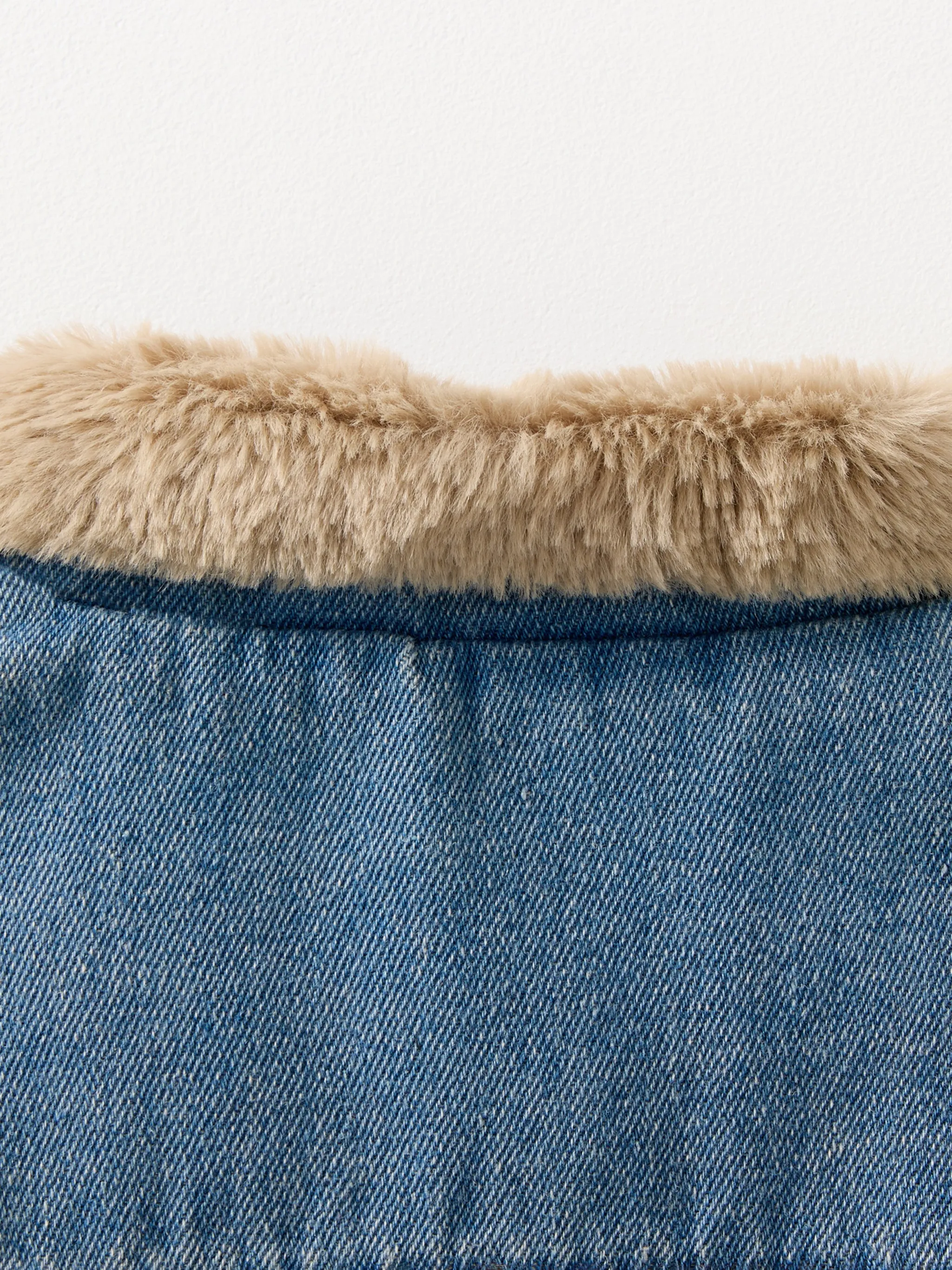 FUR-LINED DENIM JACKET