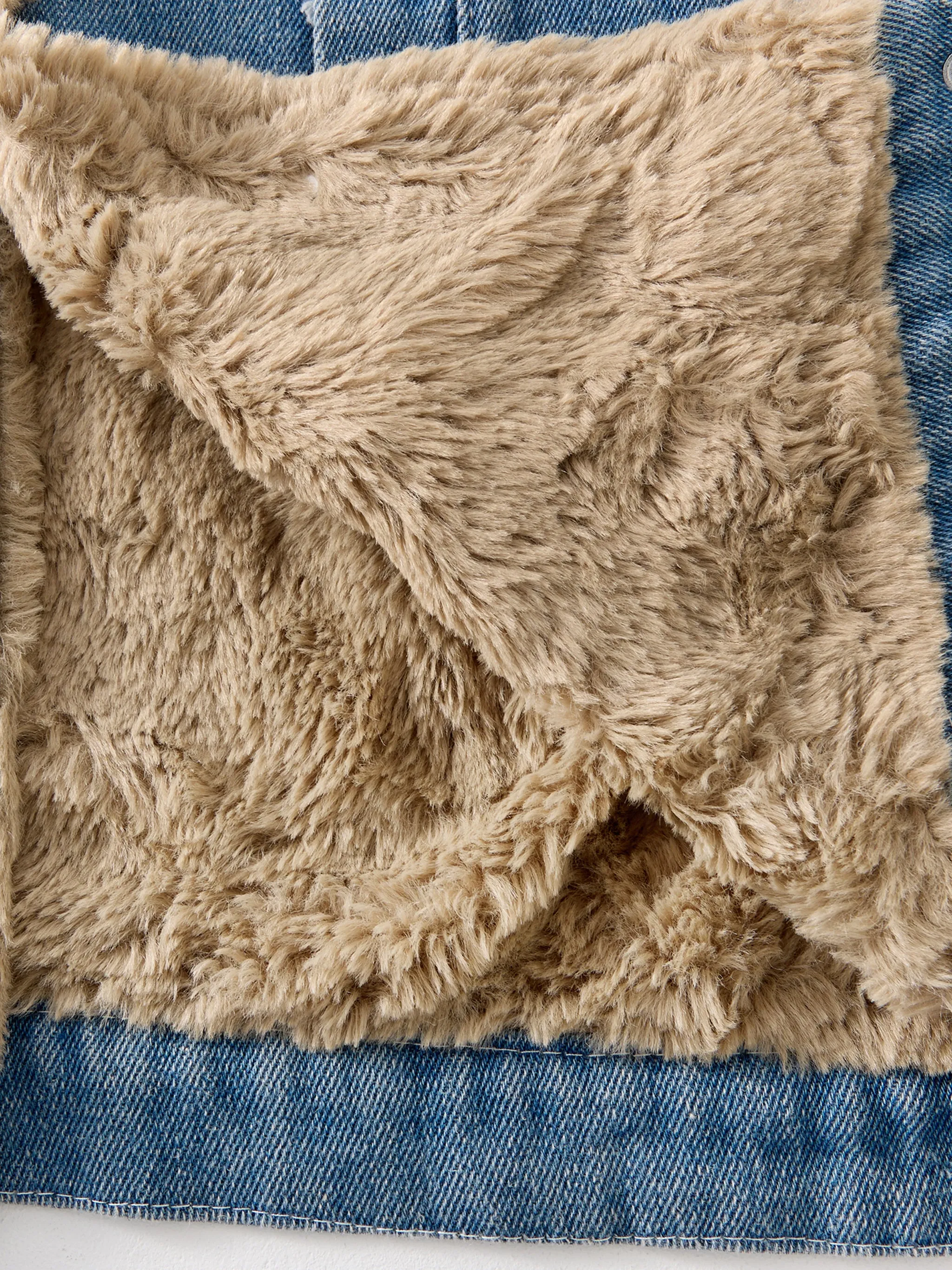 FUR-LINED DENIM JACKET