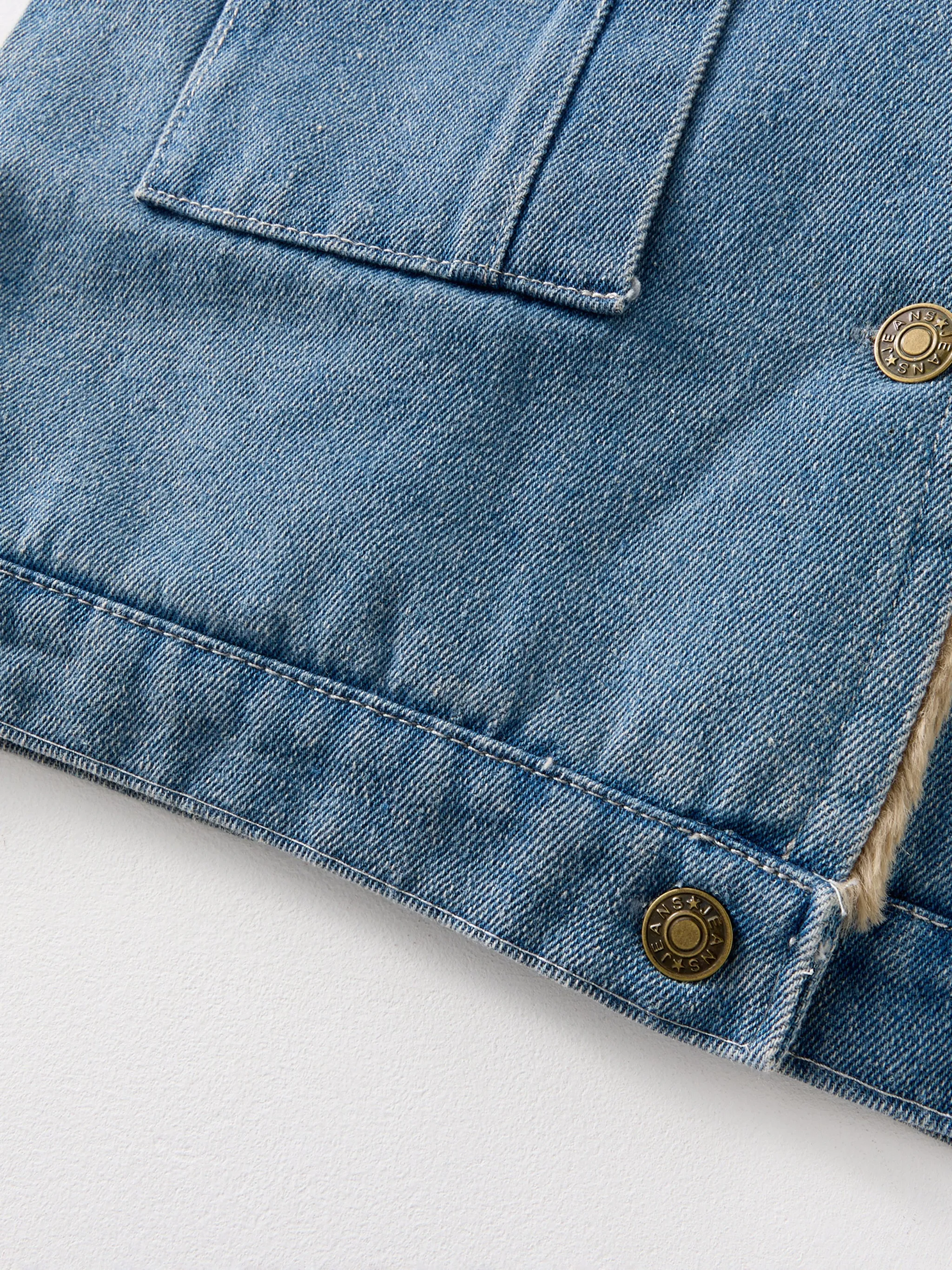 FUR-LINED DENIM JACKET