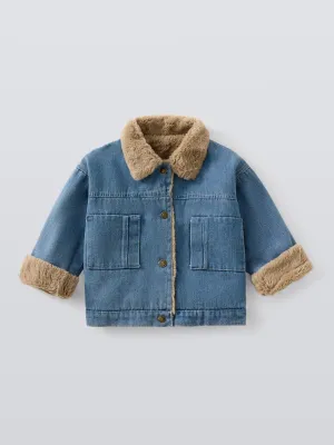 FUR-LINED DENIM JACKET