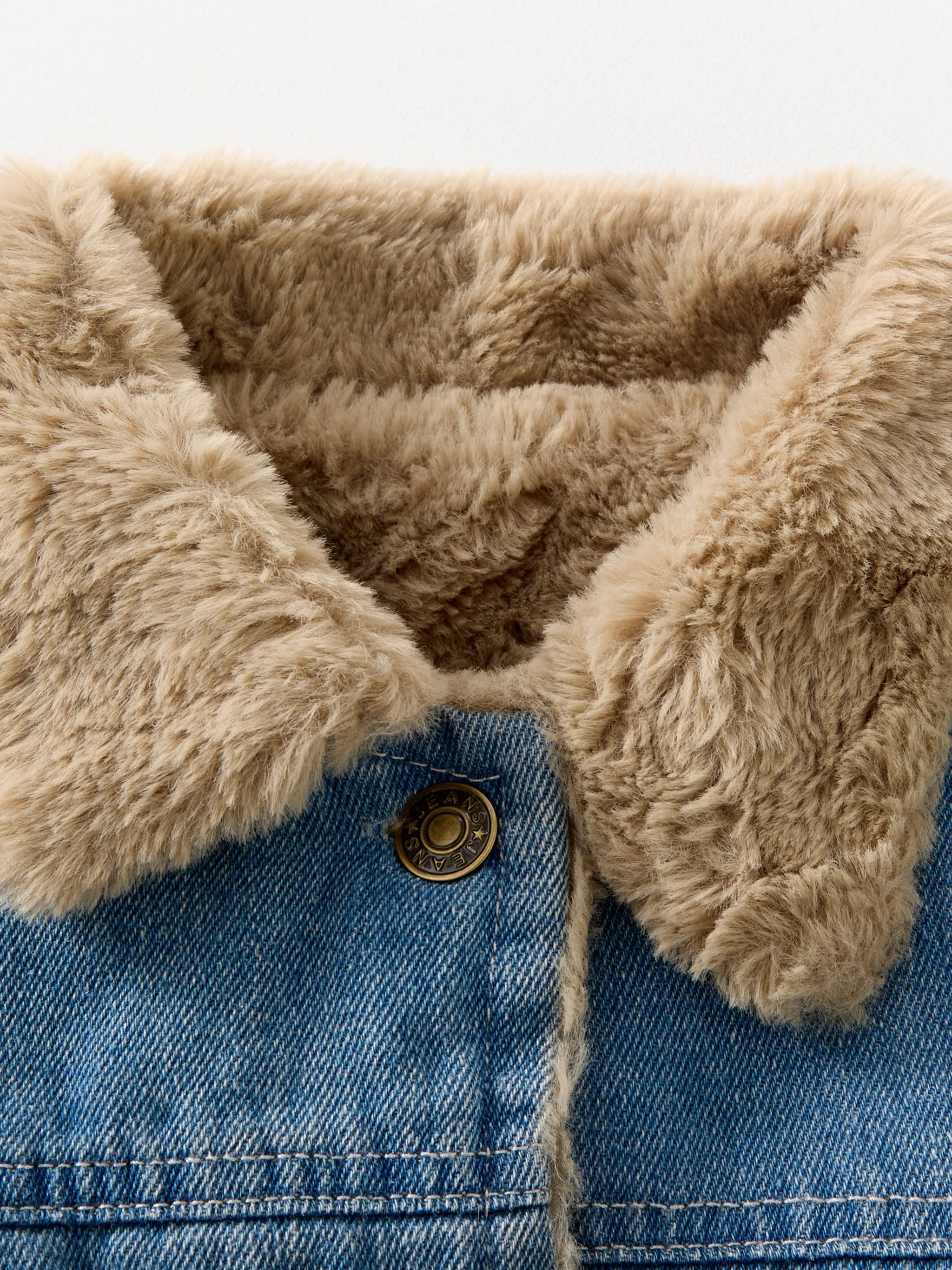 FUR-LINED DENIM JACKET
