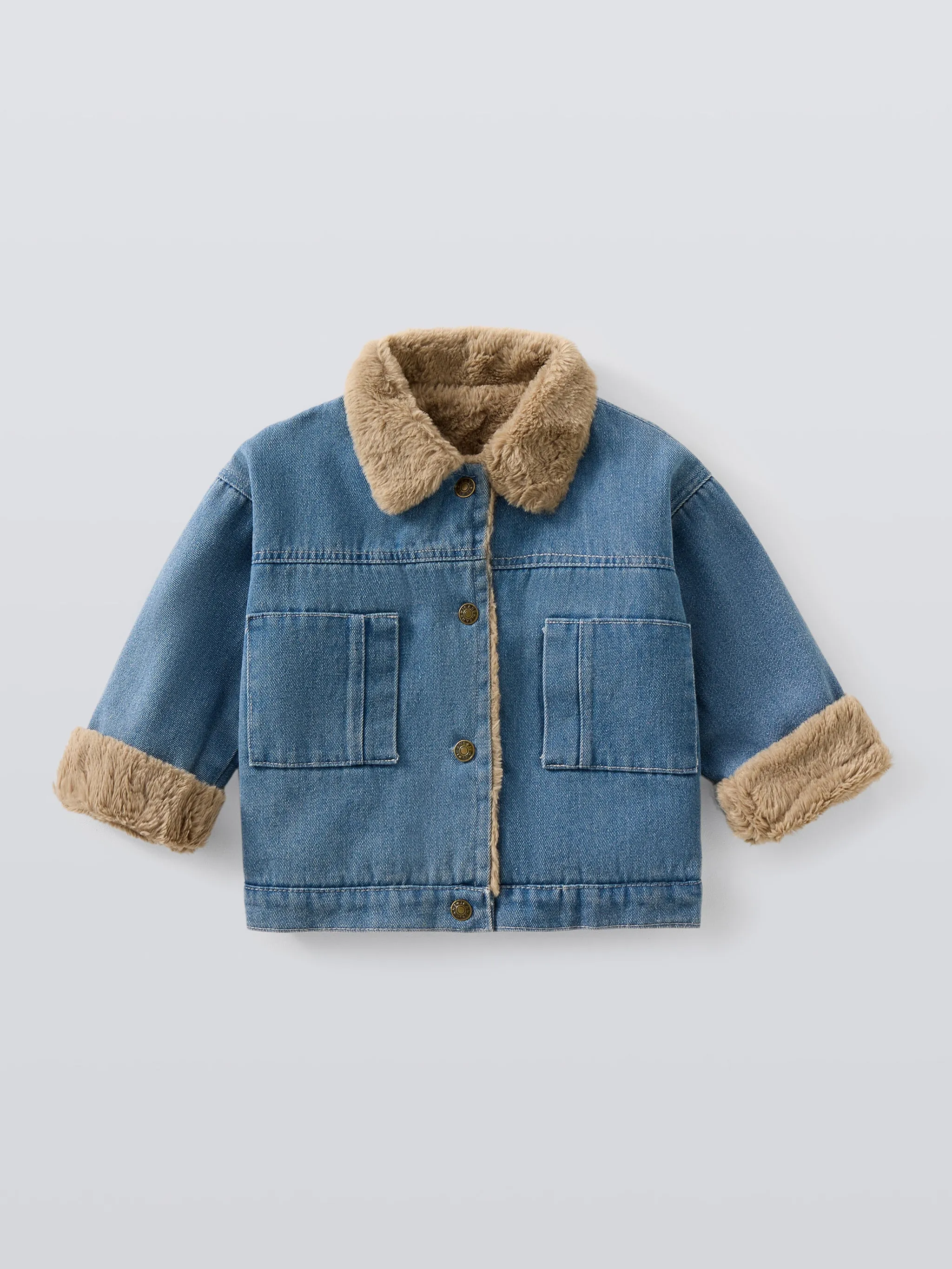 FUR-LINED DENIM JACKET