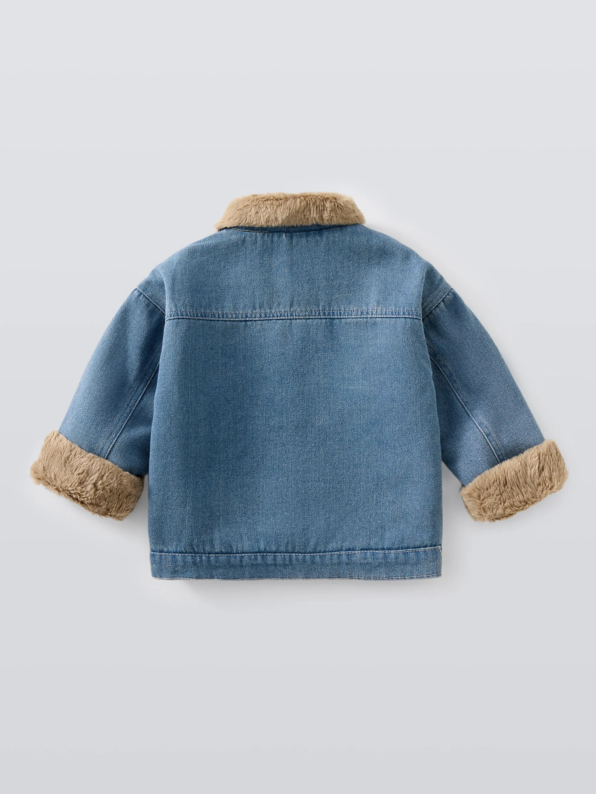 FUR-LINED DENIM JACKET