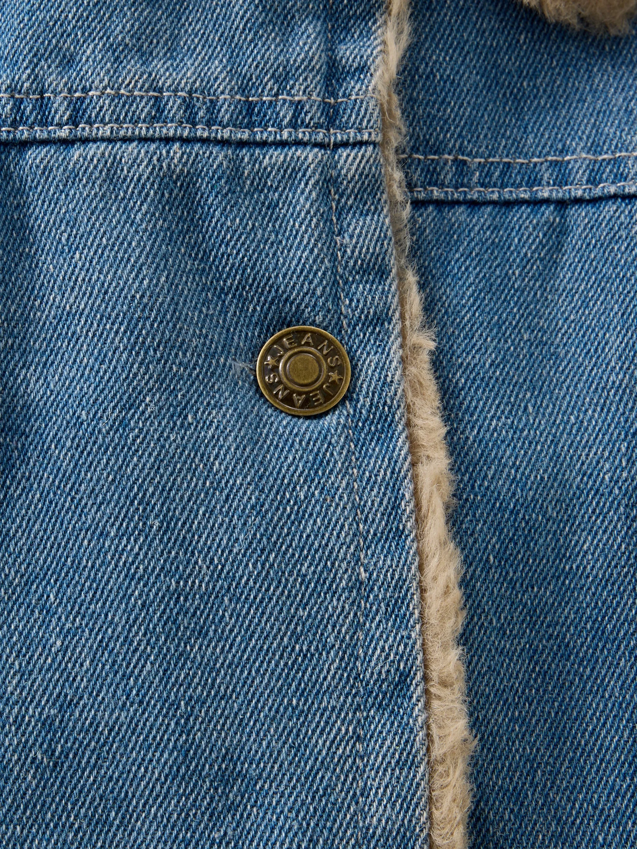 FUR-LINED DENIM JACKET