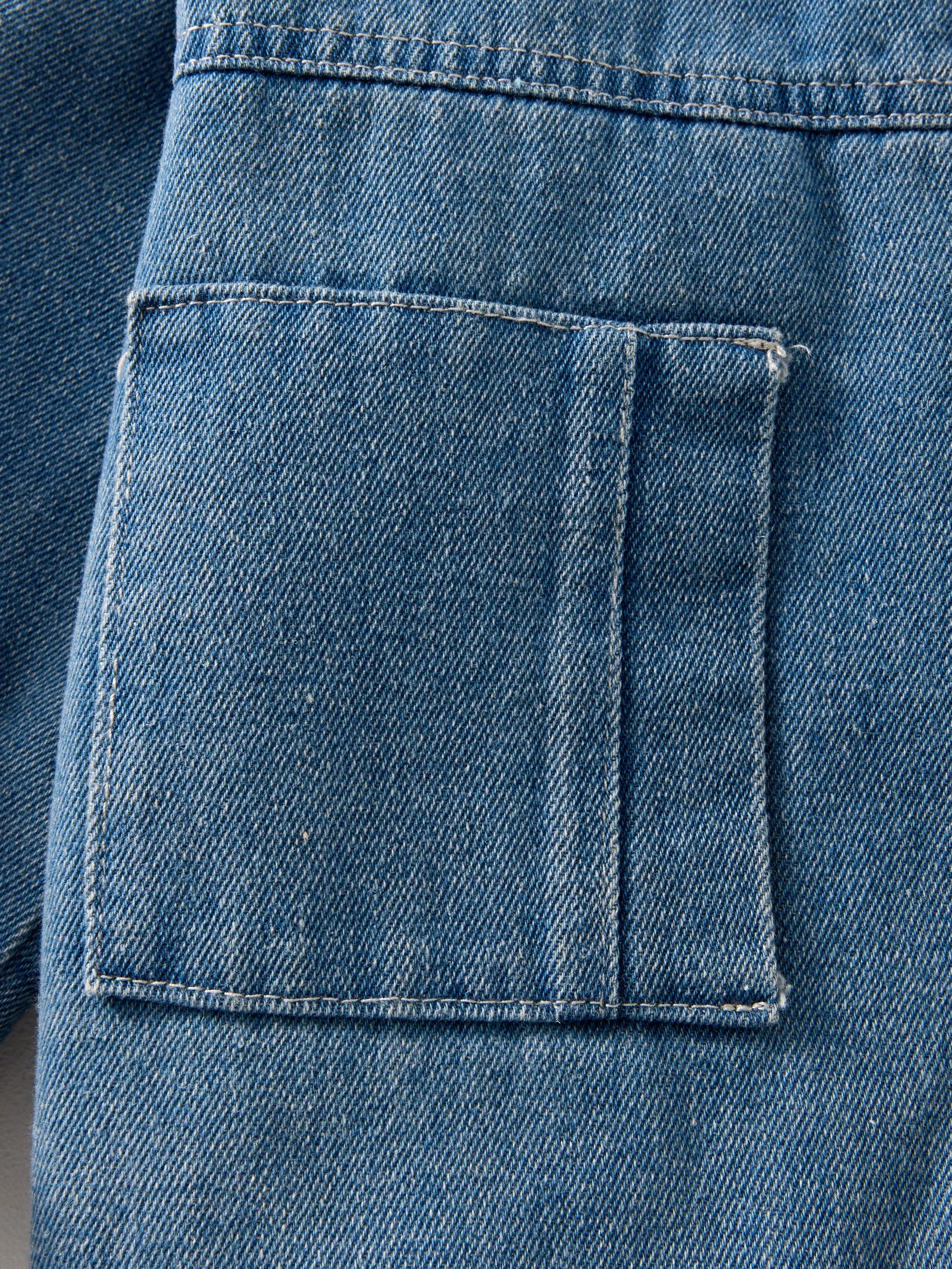 FUR-LINED DENIM JACKET