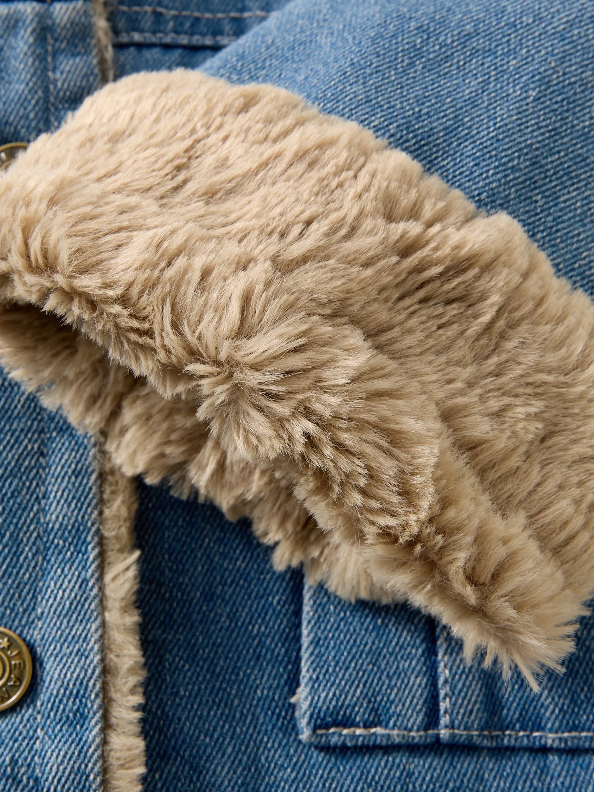 FUR-LINED DENIM JACKET
