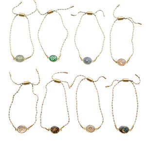 Gemstone Pull Tie Bracelets