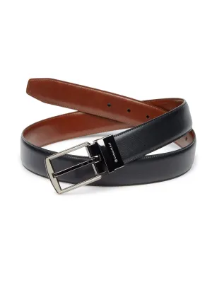 Genuine Leather Reversible Belt with Gunmetal Buckle