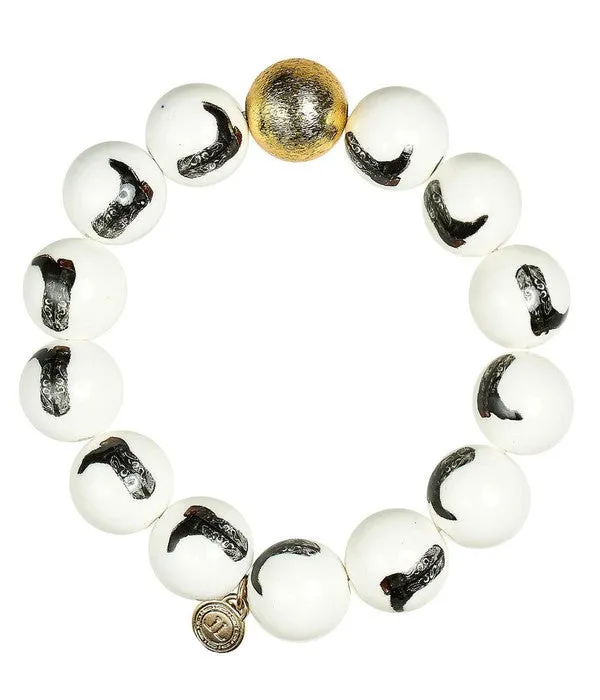 Georgia Cowboy Boot Beaded Bracelet - Black - Sample Sale - Final Sale