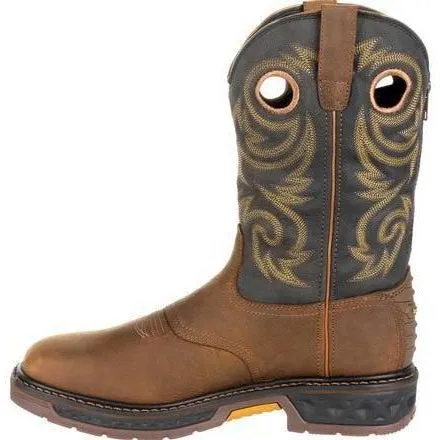 Georgia Men's Carbo-Tec LT 11" Pull-On Waterproof Western Work Boot -Brown GB00266