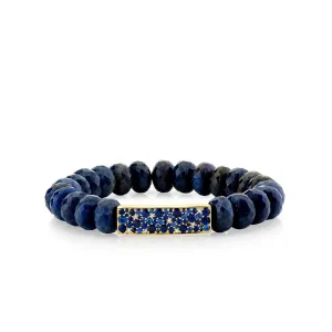 Gold & Diamond Sapphire Bar on Sapphire