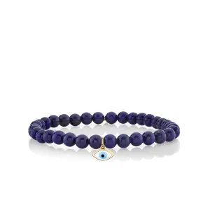 Gold & Enamel Medium Eye On Lapis