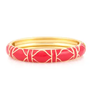 GOLD-FUCHSIA HINGED BRACELETS  #SA-9859RED (JG5)