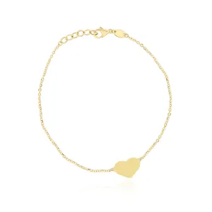 Gold Single Heart Bracelet
