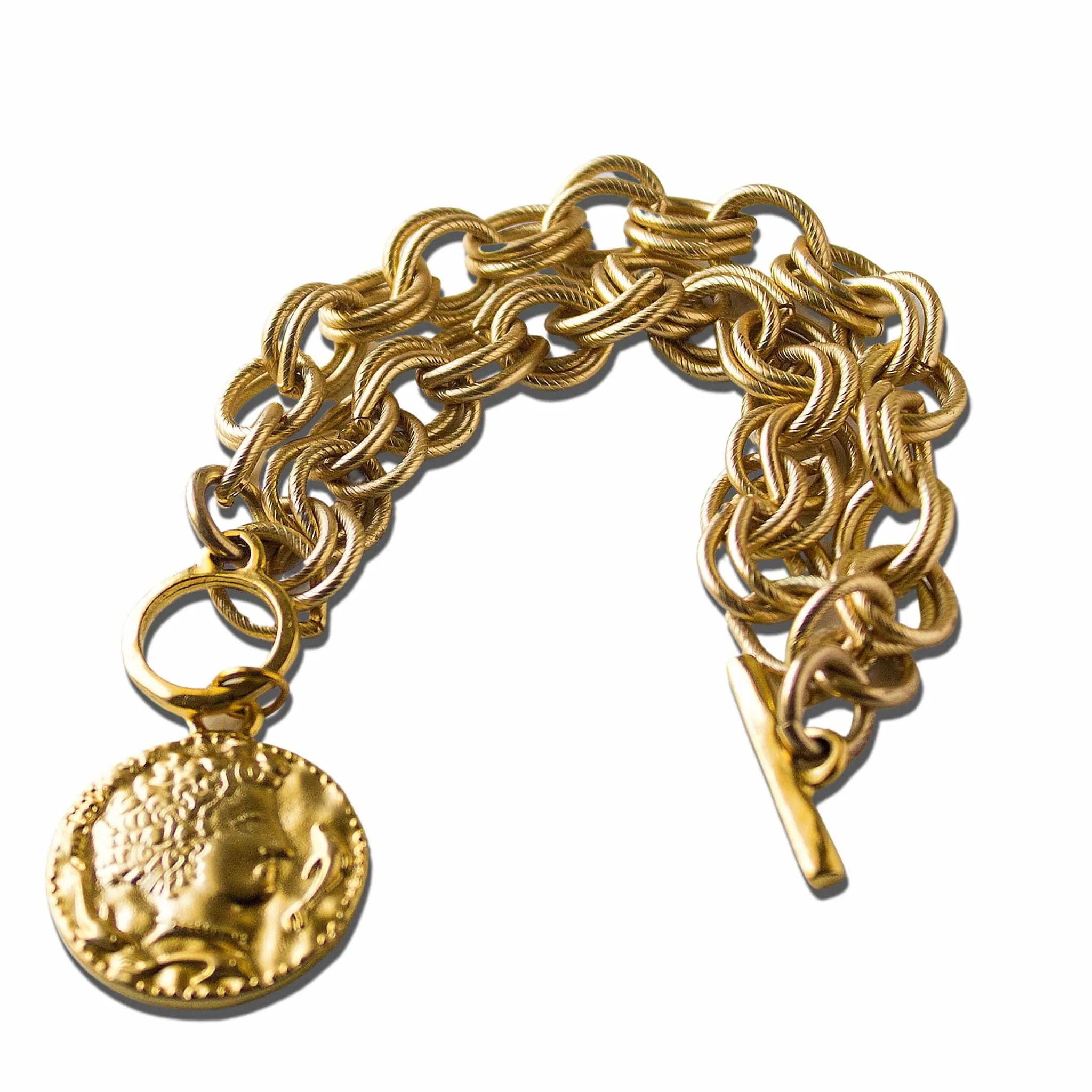 Greek-Inspired Coin Charm bracelet