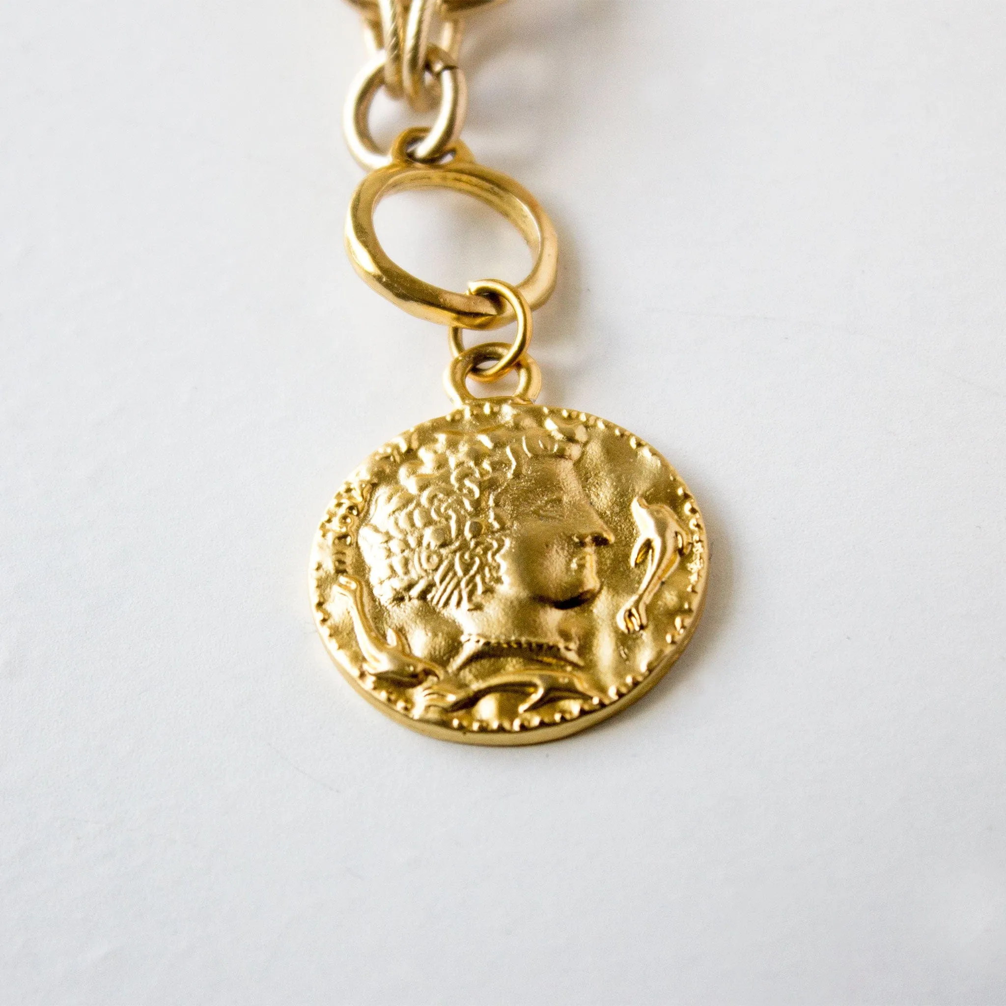 Greek-Inspired Coin Charm bracelet