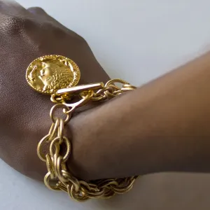 Greek-Inspired Coin Charm bracelet