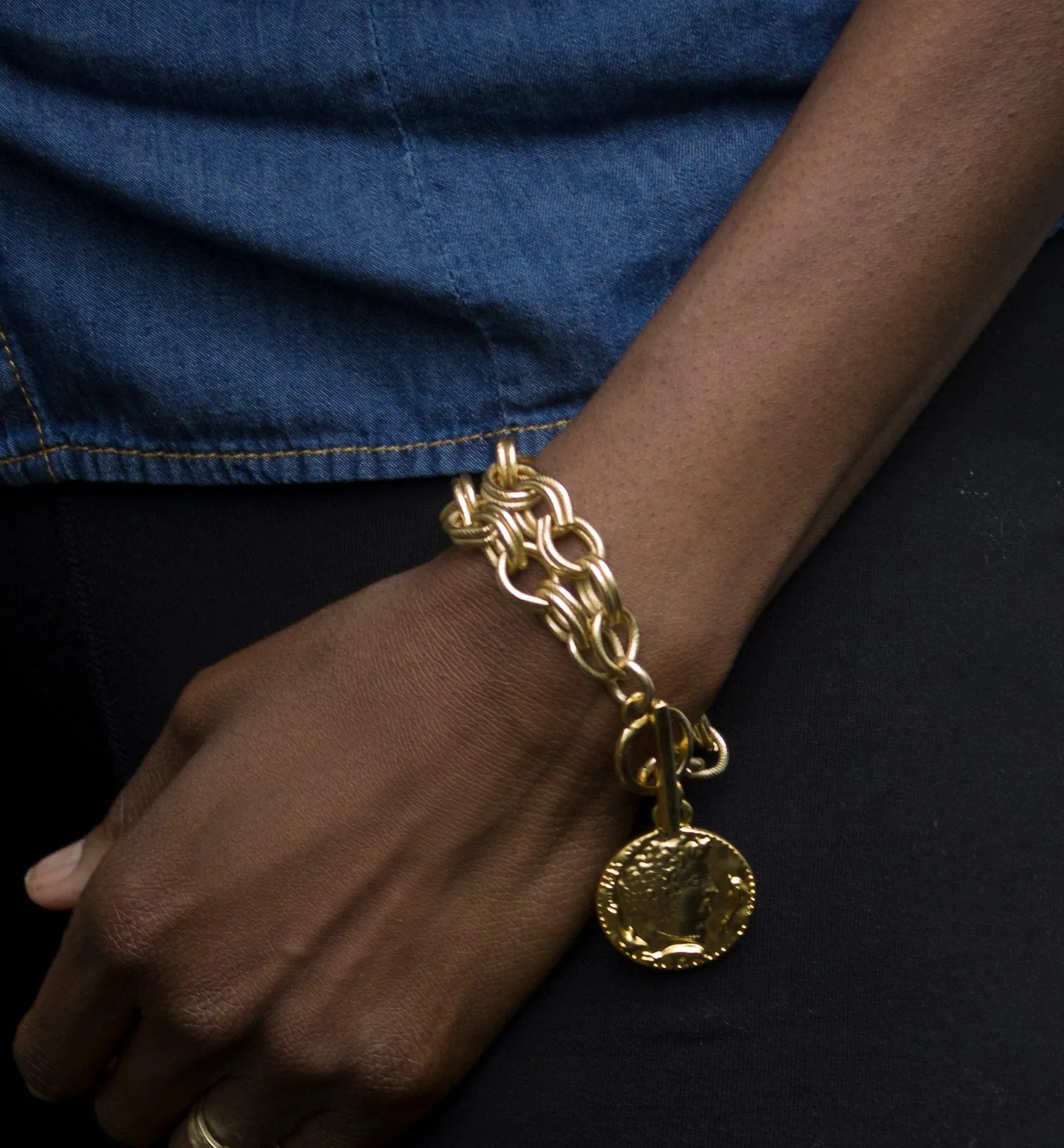 Greek-Inspired Coin Charm bracelet