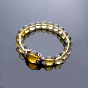 Green Amber Beaded Bracelet, 9mm-13mm Beads