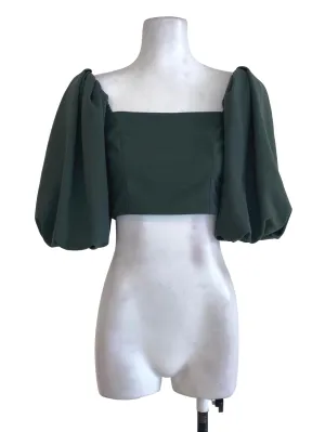 Green Puffy Sleeve Top
