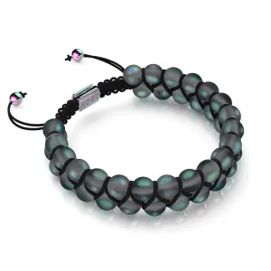 Grey | Unicorn Silver | Double Mermaid Glass Bracelet