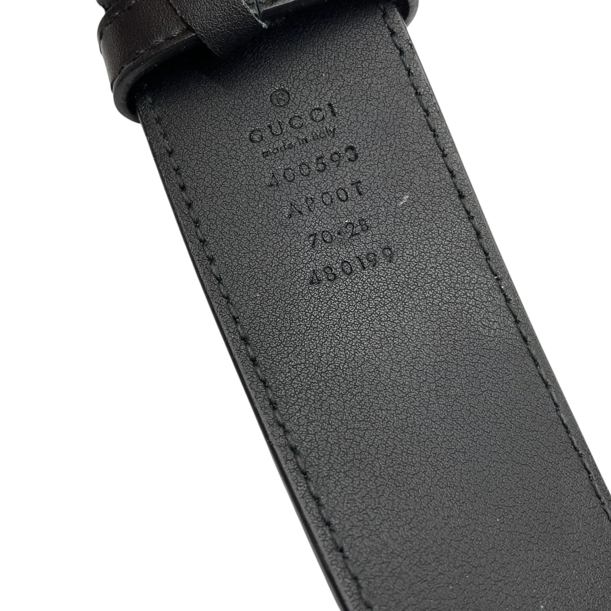 Gucci Black / Antiqued Gold GG Marmont Wide Leather Belt
