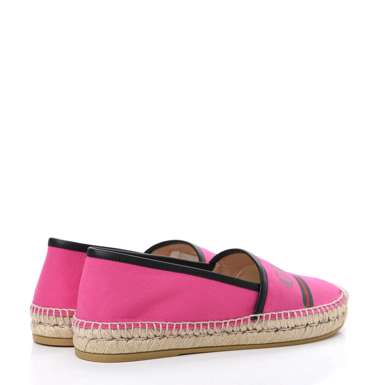 Gucci Printed Canvas Espadrille Flats in Fuchsia
