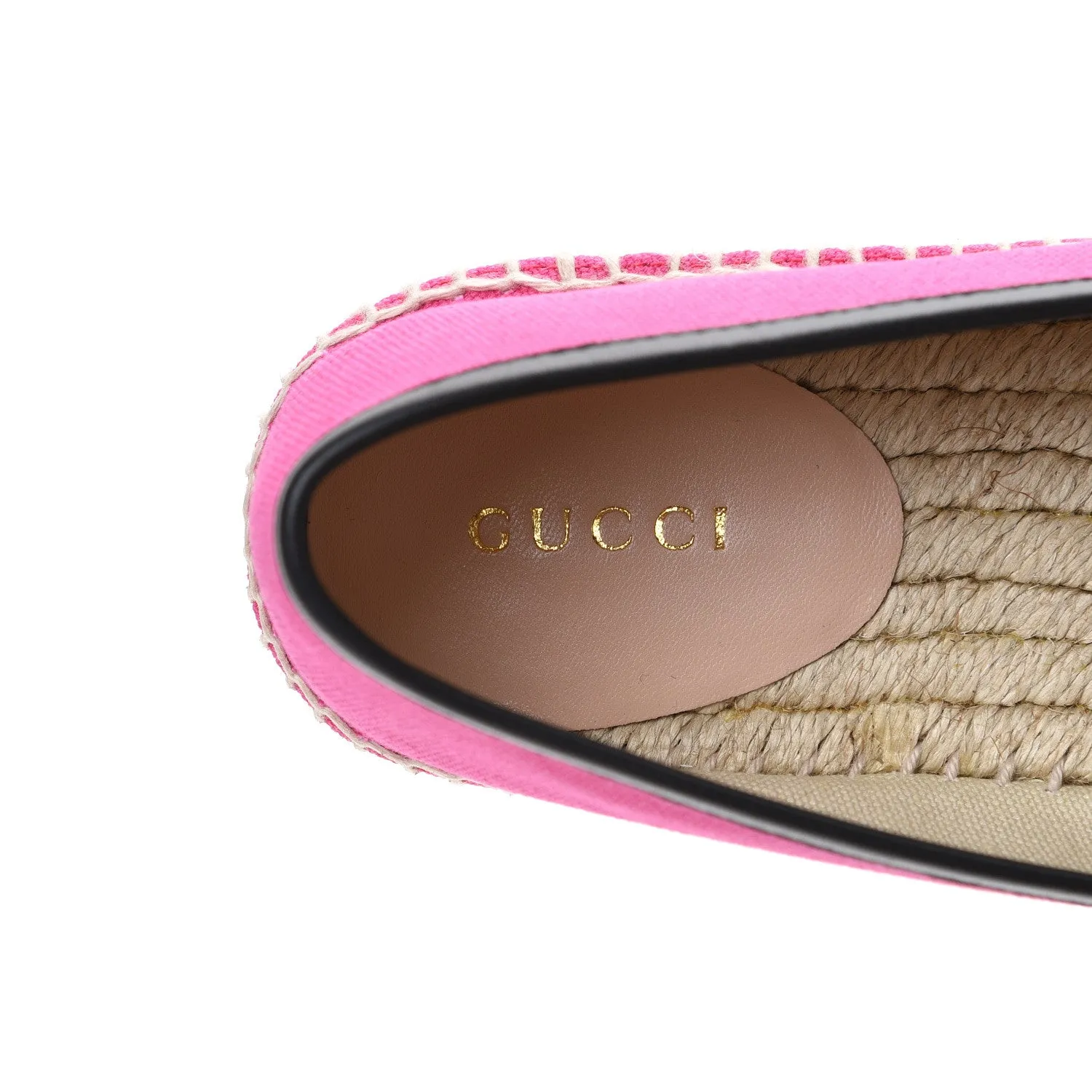 Gucci Printed Canvas Espadrille Flats in Fuchsia