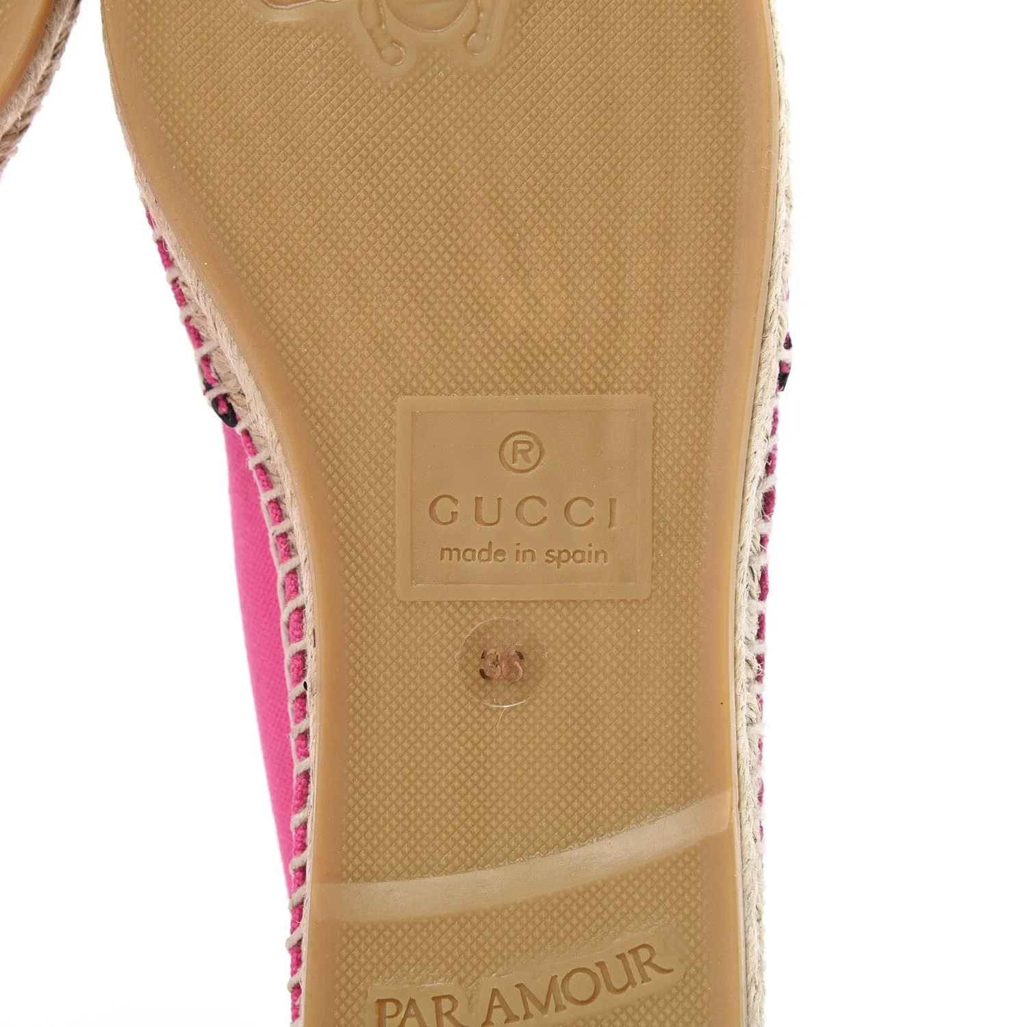 Gucci Printed Canvas Espadrille Flats in Fuchsia